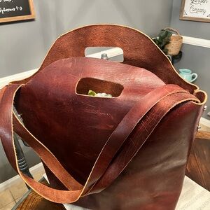 Elegant Brown Leather Tote Bag